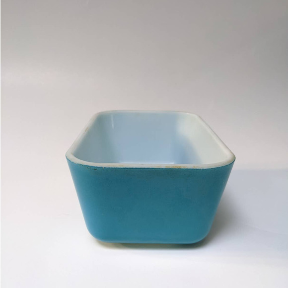 Vintage Pyrex Blue 0502 Refrigerator Dish Blue Fridgie Pyrex Dish 50s Blue Pyrex - Picture 4 of 10